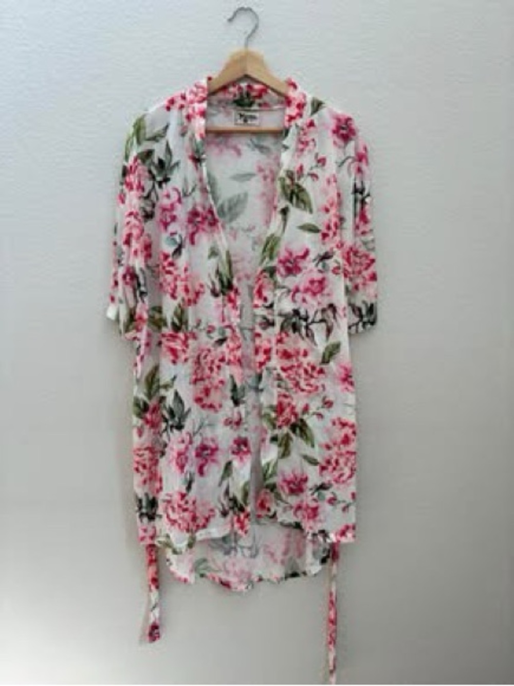 Show Me Your Mumu Garden of Blooms Brie Robe Pink and Green Floral Kimono